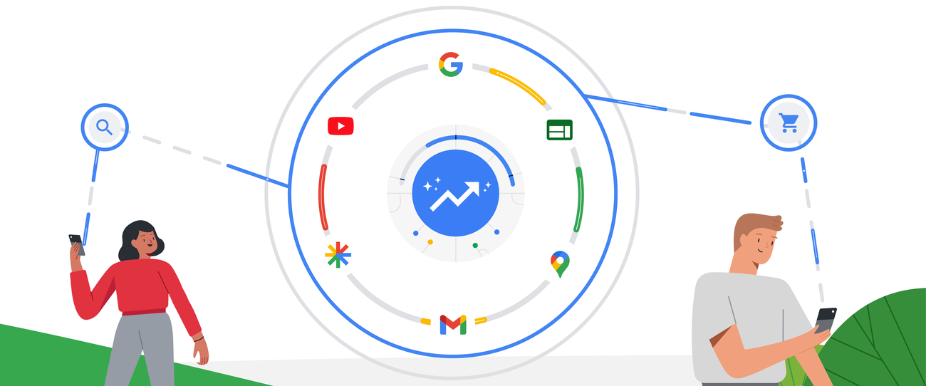 side-by-side comparison graphic — the old standalone Local Services Ads dashboard on the left, the Google Ads campaign overview on the right, with an arrow labeled "August 2026 → 2027" between them