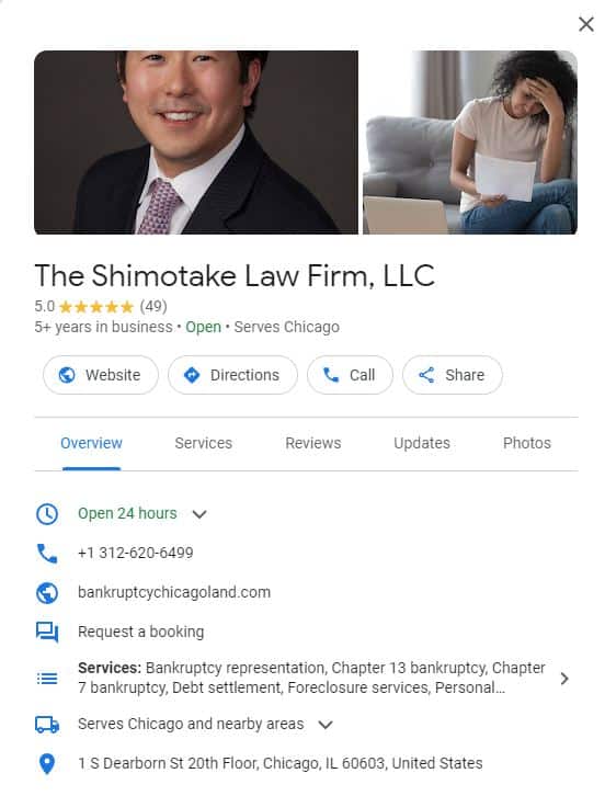 Optimized Google Business Profile for Bankruptcy Law Firm
