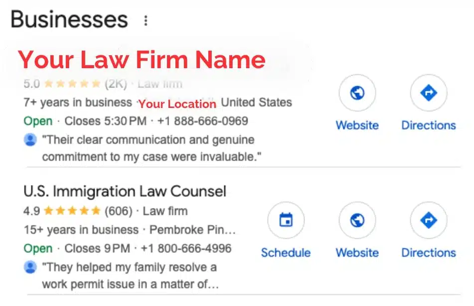 Google Business Profile Ranking Example